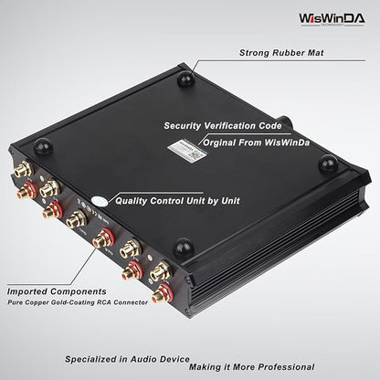 4-in 1-Out Pro RCA Audio Switch Box Audio Converter 4 Channels 1-in 4-Out HiFi Stereo Passive Audio Selector Switcher Box Aluminum Shell Quality RCA Connectors (4-IN-1-OUT)