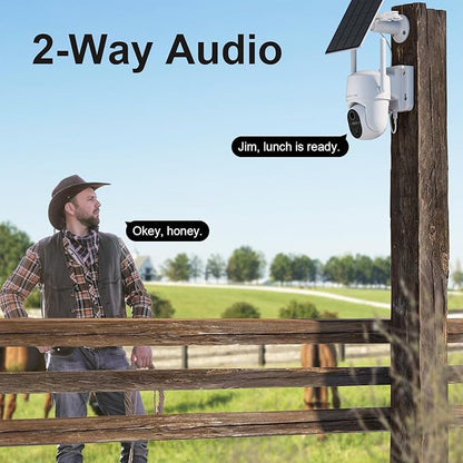HOSAFE.COM 4G LTE Cellular Security Camera Outdoor, No WiFi Security Camera Outside, Wireless Security Cameras Outdoor Solar Powered, 360 Ptz, Human Sensor, 2K HD, 2-Way Talk, IP66, 2 Pack