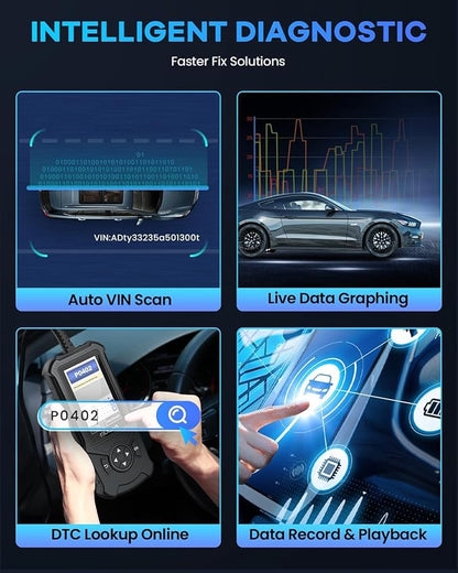 MUCAR CDE900 OBD2 Scanner, Check Engine System Car Code Reader, Automotive Diagnostic Scan Tool with 4 Inches Touchscreen, Cover 106 Brands, FCA Autoauth, Wireless Update