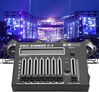 Ygybeyond DMX-C7Controller,14Channel, DMX512, Controller, Stage Lighting Equipment & Accessorie For Dj, Ktv, Large Concert, DMX Light Controller (14 channel DMX-C7)