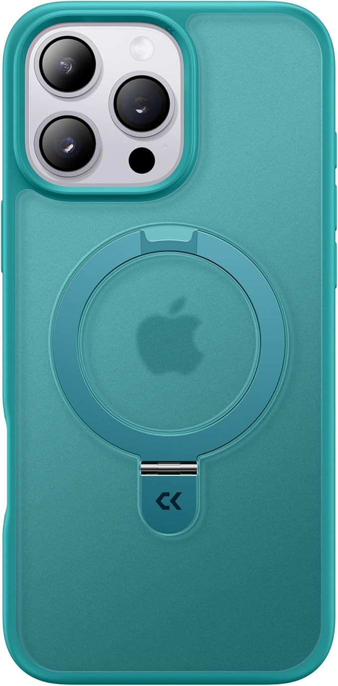 CASEKOO Designed for iPhone 16 Pro Max Case with Magnetic Invisible Stand [Military Drop Protection] [Compatible with MagSafe] Shockproof Slim Translucent Matte Promax Case 6.9 Inch, Teal