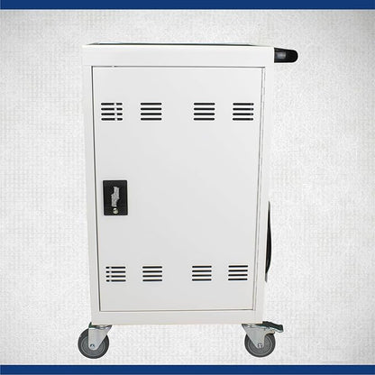 Thetilsy 35 Device Mobile Charging Station for Laptops/Tablets/iPads/Chromebooks,35 Bay Lockable Charging Cabinet with Power Strip for Classroom,School Charging Carts with Casters(White)