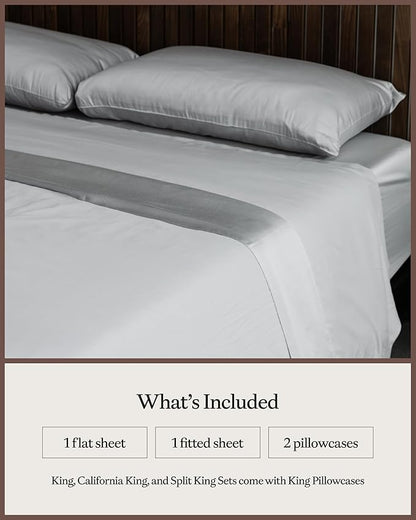 Cozy Earth Luxury Bed Sheet Set - 100% Viscose from Bamboo Fabric, Ultra-Soft & Breathable, Fits Regular & Deep Pocket Mattresses up to 20" - 4 Pieces Full Sheet Set Gray