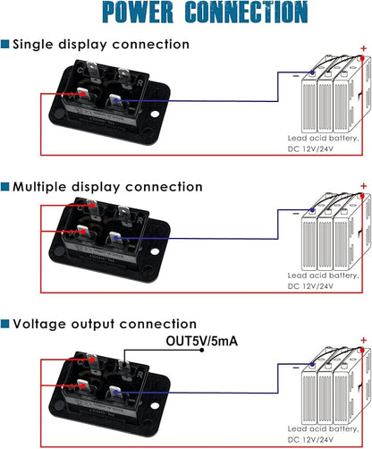 Runleader LED Battery Level Monitor,Volt.12V/24V,Charge and Discharge Display- Only Suitable for Lead Acid Battery,Works on Golf Club Car Left Fork Scrubber RV Travel Trailer Go-Kart.