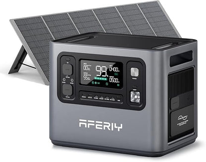 AFERIY P280 2800W Portable Power Station with 400W Solar Panel, 2048Wh LiFePO4 Battery,Expandable to 10kWh,1800W AC Charging Less 38 mins,UPS Solar Generator for Home Use,Power Outages,Camping,and RVs