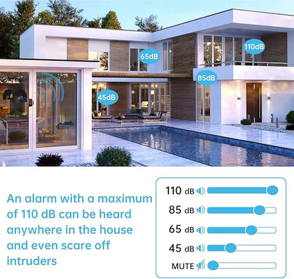 HENDUN Door Chime when Opened, Exterior Door Alarm with Remote, IP66 Waterproof Indoor/Outdoor Home Security Sensor (2 pack)