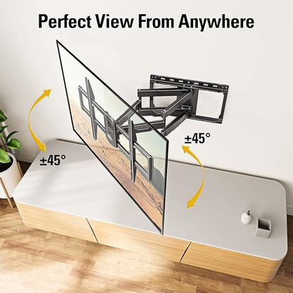 Mounting Dream UL Listed TV Wall Mount for Most 42-84 Inch TV, Full Motion, with Swivel and Tilt, TV Bracket with Articulating Dual Arms, Fits 16inch Studs, Max VESA 600X400 mm, 100 lbs,MD2617