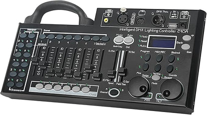 DMX Lighting Console, 240 Channels DMX 512 Controller for dj Lights, Equipped with USB Data Backup Function Black