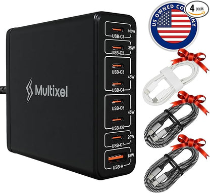 Upgraded 240W 8 Ports GaN Charger, USB Charging Hub, Multi USB C Charger Station, USB-C Charging Hub for MacBook Pro/Air/iPad Pro/iPhone/Samsung Galaxy Note