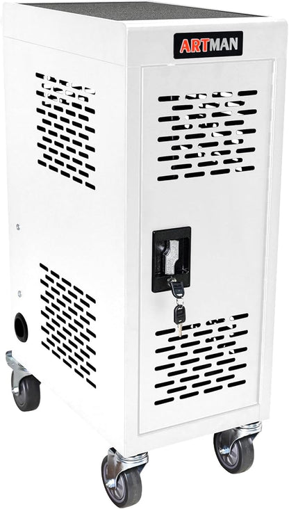 16 Device Mobile Charging Station for Laptops/Tablets/iPads/Chromebooks,16 Bay Lockable Charging Cabinet with Cable Management & Power Strip Included, Laptop & Tablet Storage Carts,Easy Assembly