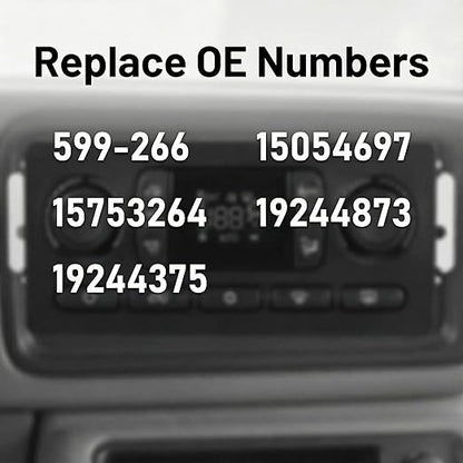 599-266 A/C Control Switch Air Conditioning Climate Control Module, Front Climate Control Module Panel for GMC Sierra Yukon Chevy Silverado 1999-2002, 15054697, 15753264, 19244873, 9361355