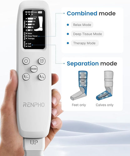 RENPHO Leg Massager for Circulation and Pain Relief FSA with Smart Pressure Sensor, Air Compression Calf Massager for Relieve Fatigue, Birthday Gift for Mom and Dad, HSA Foot Massage