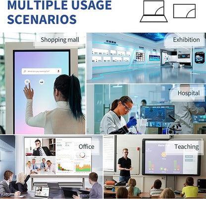 TouchWo 43 inch Interactive Touchscreen Monitor, Smart Board with 16:9 Display 1080P, Win-10 Electronic Whiteboard Touchscreen PC for Office and Classroom, Core i7 RAM 8G & ROM 256G