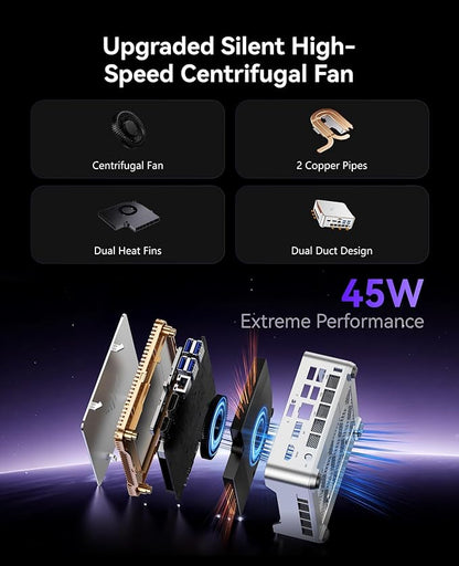 KAMRUI Pinova P2 Mini PC, Core i5-12600H (12C/16T, 4.5GHz), 16GB DDR4 512GB NVMe SSD Mini Computers, 18MB Smart Cache, 4K Triple Display(DP+HDMI+USB-C)/WiFi6/BT5.2 Micro PC for Home/Office/Business