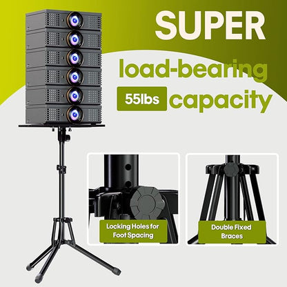 ORWOD Projector Stand Laptop Tripod - Portable Tripod Adjustable Height 20 to 60 Inch, Projector Stand with Gooseneck Phone Holder ＆ Mouse Tray, Laptop Floor Stand for Podium, Studio, DJ Racks