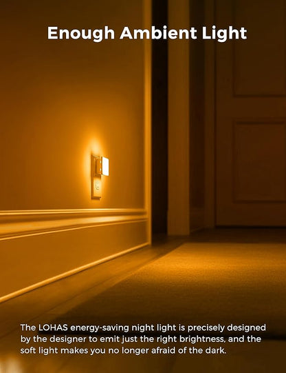 L LOHAS LED Night Lights Plug into Wall,[6-Pack] Plug in Night Light,Dusk to Dawn Sensor, 1800K Amber Light,0.3W Bright Nightlight Auto-On/Off for Adults Bedroom Bathroom Hallway Halloween