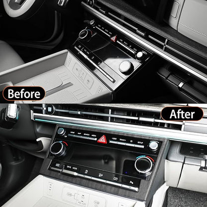 YOUTOOCAR Climate Control Panel Trim Frame Cover Compatible with Hyundai Santa Fe 2024–2025 Accessories (Wood Grain)