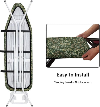 ZCFYGDX Breathable Ironing Board Cover Decor, Resist Scorching & Staining, 14x45 Wear & Soil Resistant Covers, Elastic Edges,3 Fasteners,Anti-Scorch Polyester Fabrics William Morris Prints