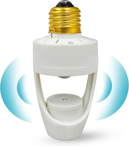 Touch & Glow 360 Motion Sensor Light Socket for Indoor & Outdoor - Energy Efficient Socket Adapter for Garage, Basement, Kitchen, Storage Room - Smart Motion Detector - Motion Activated Light Adapter