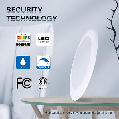 TOPELER 12Pack Surface Mount LED Ceiling Light, 6 Inch Low Profile Dimmable Flush Mount LED Disk Light, Installs into J-Box or Recessed Can, 15W 1000Lm 3000K Warm White, ETL-Listed