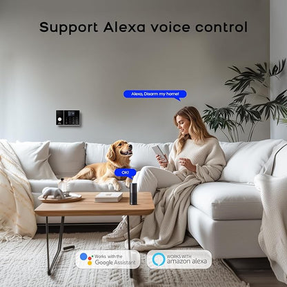 PGST WiFi Alarm System for Home Security,DIY Door Alarm Sensors,Tuya App Remote Control,Work with Alexa&Google for Villa,Apartment,Cabage,No Contract Fee