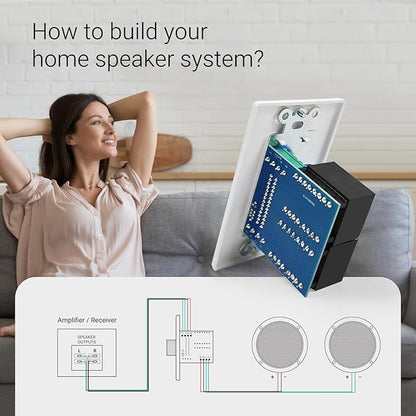 Herdio 100W Volume Control Knob for Speakers, Flush in Wall Volume Controller with 3 Independent Plate, Precise Sound Adjustment with 12-Position, Wide Compatibility for Home Audio Volume Adjustment
