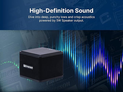 Emerson EAS-3006-BK Sound Blox – Wireless Magnetic Stackable Bluetooth Speakers, Instant Connect, Multi-Room Audio, USB-C Charging, Built-in Subwoofer