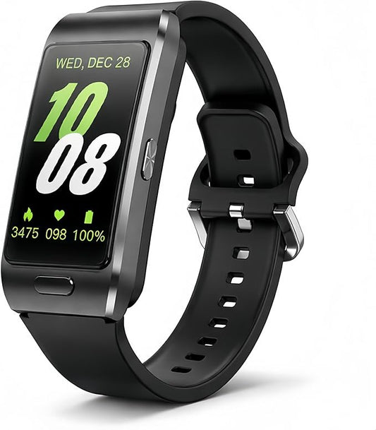 2-in-1 Smart Health Band with Built-in Bluetooth Earbuds, Fitness & Activity Tracker with Heart Rate & Sleep Monitor, Bluetooth Call Support, 1.57" HD Touchscreen for Daily Wellness (Black)