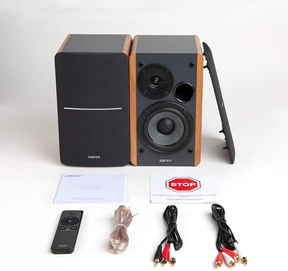 Edifier R1280Ts Powered Bookshelf Speakers - 2.0 Stereo Active Near Field Monitors - Studio Monitor Speaker - 42 Watts RMS with Subwoofer Line Out - Wooden Enclosure