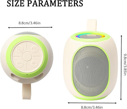 Portable Bluetooth Speaker – 8W HD audio quality, TWS stereo pairing, LED light show, compact and portable, suitable for outdoor use, can be used in cars, travel and parties, a cool teen gift(Beige)