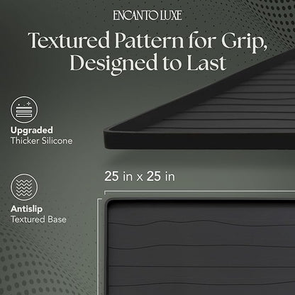 1 PC Washer and Dryer Top Cover Protectors 25" x 25", Laundry Machine Dust Guards (Onyx (Dark Grey))