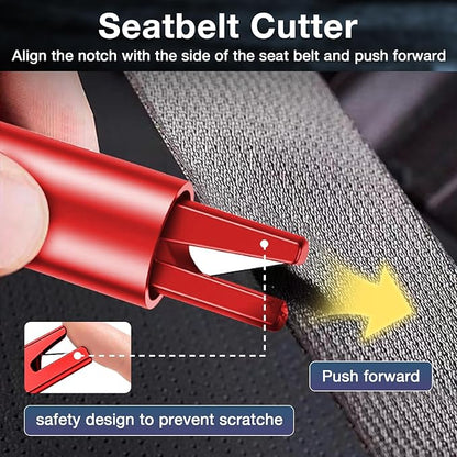 MOTORBUDDY Car Window Breaker Tool, 2-in-1 Window Breaker Seatbelt Cutter, Emergency Glass Breaker and Auto Escape Tool，Car Accessories for Women