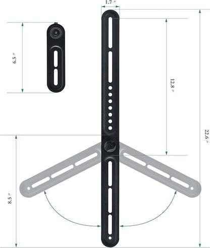 Dynavista Soundbar Mount Sound Bar TV Bracket for Mounting Above or Under TV, Fits 22lbs(10kg) with Adjustable Long and Short Extension Arm