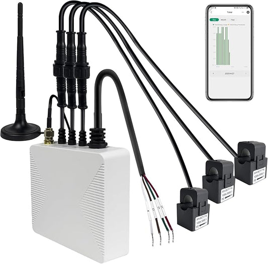 Smart Home Energy Monitor with 3 120A Clamps EdgeAnt, Real-Time Accurate Energy Consumption Tracking and Save Money, Home Energy Automation and Control, Solar Net Metering 2.4 GHz WiFi
