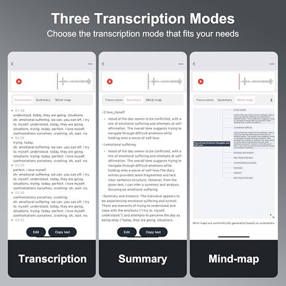 AI Voice Recorder,64GB Note Voice Recorder with Transcribe,Mind Mapping & AI Summary,Digital Voice Recorder with App,Audio Recorder for Lectures,Phone Calls,Meetings,Interviews Etc,Grey