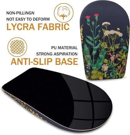 BOCHEERY Ergonomic Mouse Pad Wrist Support,Upgrade Mousepad with Massage Design,Non-Slip PU Base Desktop Mouse Pads for Pain Relief, Computer, Office & Home,12 x 8 in（F-Midnight Floral）