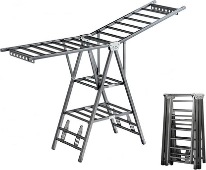 Heavy Duty Clothes Drying Rack Foldable –71" Extra Large Clothes Airer Drying Rack, Extra-ThickMetal Laundry Dryer Stand with Wheels, Free-Standing Design Indoor & Outdoor Use, 71inchx17.7inch