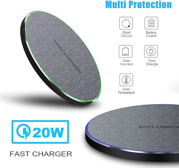 Fast Wireless Charger,20W Max Wireless Charging Pad Compatible with iPhone 16/15/14/13/12/SE/11/11 Pro/XS Max/XR,AirPods;FDGAO Wireless Charge Mat for Samsung Galaxy S25/S24/S23/Note,Pixel/LG
