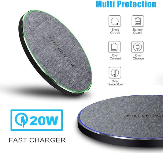 Fast Wireless Charger,20W Max Wireless Charging Pad Compatible with iPhone 16/15/14/13/12/SE/11/11 Pro/XS Max/XR,AirPods;FDGAO Wireless Charge Mat for Samsung Galaxy S25/S24/S23/Note,Pixel/LG