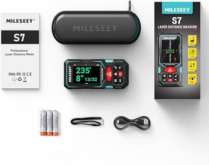 Laser Measurement Tool, MiLESEEY 330Ft Multifunctional Laser Measure with 2.4" Color Backlit Display, Rechargeable Laser Distance Meter with Angle Sensor, m/cm/mm/in/ft+in Measurement Unit