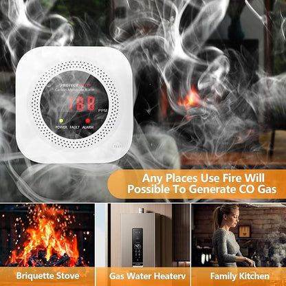 Carbon Monoxide Detectors Plug in, Carbon Monoxide Alarm, Co Detector with Digital Display for Home/Kitchen/RV
