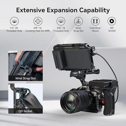 SmallRig“Black Mamba”Camera Cage for Canon R6 Mark II and R6 Mark III,Quick Release Plate for Arca-Type, Film Movie Making Camera Video Cage with Shoe Mount, 1/4''-20 & 3/8''-16 Threaded Holes