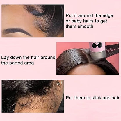 Strong Hold Non-Greasy Edge Control Gel and Wax Stick with Hair Comb for All Hair Types - No Flaking Edge Wax for Styling Black Hair Wigs