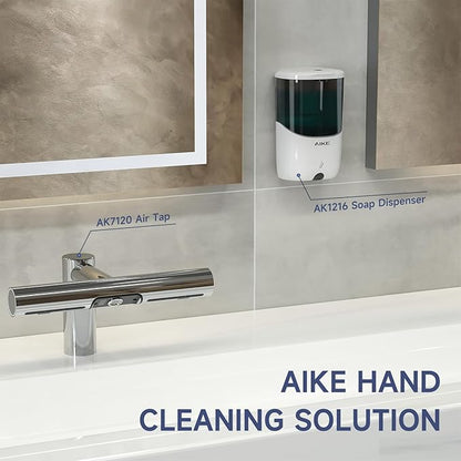 AIKE Liquid Automatic Wall Mount Soap Dispenser,Battery Operated Model AK1216,White