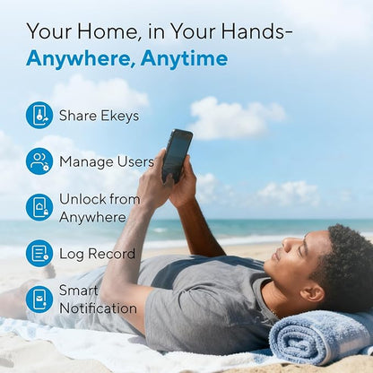ULTRALOQ Bolt Smart Lock, Built-in Wi-Fi, Matter Over Thread, Works with Apple Home, Alexa, Google, 7-in-1 Keyless Entry Deadbolt with Fingerprint ID, App, Keypad, Remote Control, 18 Months Battery