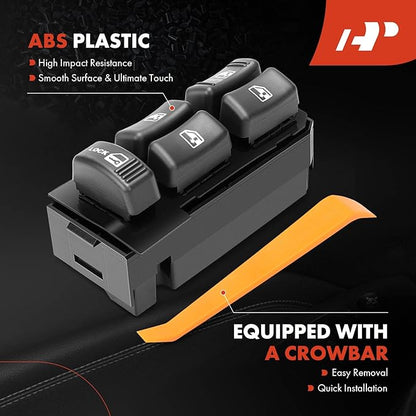 A-Premium Master Power Window Switch Compatible with 1995-2005 Chevrolet Tahoe Blazer C/K 1500 2500 3500 Suburban, GMC Yukon Jimmy, Cadillac Escalade, Oldsmobile Bravada, Replace# 19244658, 15151360