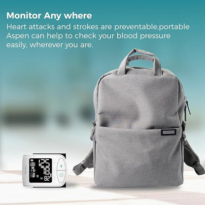 Meraw Blood Pressure Monitor Adult Cuff, Blood Pressure Cuff Monitor Wrist, Blood Pressure Machine Home Use 5.3-8.5" Irregular Heartbeat Monitoring APP Automatic Bluetooth High Accuracy Aspen White