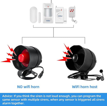KERUI WiFi Home Security Alarm System 8-Piece kit Door Alarm System DIY Siren Door/Window Sensors Remotes Burglar Alarm for House Apartment Office,Compatible with Alexa Google Home