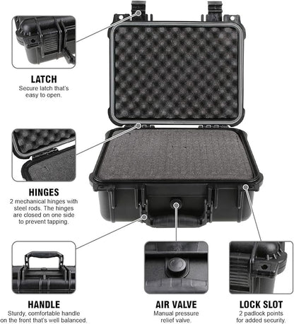Olympia 13.47" Waterproof Hard Case with DIY Customizable Foam, Fit use of Gear, Equiment, Camera and so on