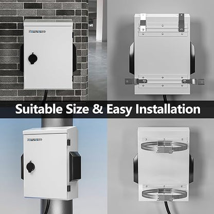Outdoor Electrical Box, Cold-Rolled Steel Plate, Aluminum Alloy Back Beam, One-Piece Ventilation Design, IP65 Waterproof, Wall/Pole Mounted (17.6" x 13.8" x 7.9")